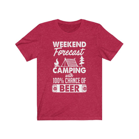 Image of Weekend Forecast Camping - Unisex Tee - Maas Tee