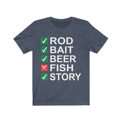 Image of Rod Bait Beer Fish Story - Unisex Tee - Maas Tee