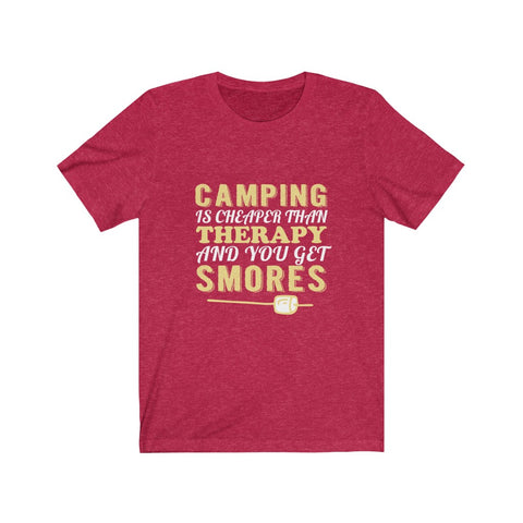 Image of Camping is Cheaper Than Therapy - Unisex Tee
