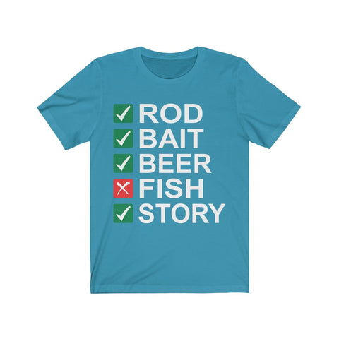 Image of Rod Bait Beer Fish Story - Unisex Tee - Maas Tee