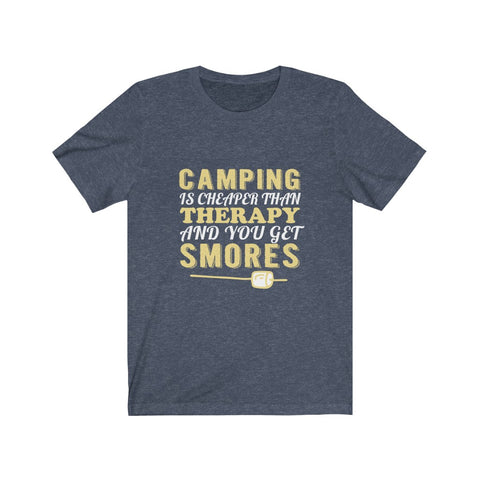 Image of Camping is Cheaper Than Therapy - Unisex Tee