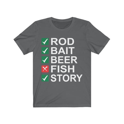 Image of Rod Bait Beer Fish Story - Unisex Tee - Maas Tee