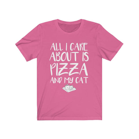 Image of All I Care About is Pizza And My Cat - Unisex Tee - Maas Tee