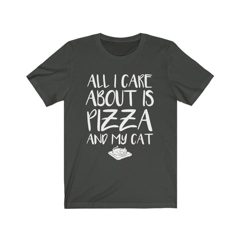 Image of All I Care About is Pizza And My Cat - Unisex Tee - Maas Tee