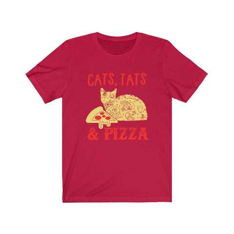Image of Cats Tats & Pizza - Unisex Tee