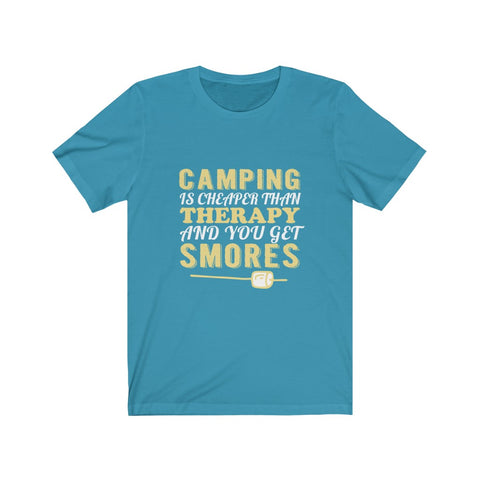 Image of Camping is Cheaper Than Therapy - Unisex Tee