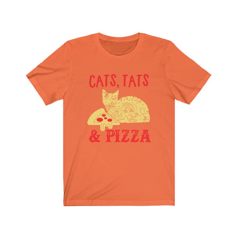 Image of Cats Tats & Pizza - Unisex Tee