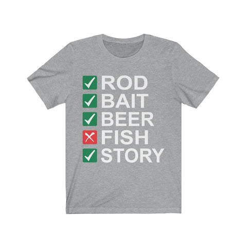 Image of Rod Bait Beer Fish Story - Unisex Tee - Maas Tee
