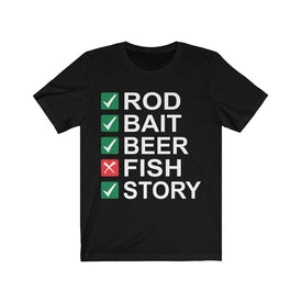 Rod Bait Beer Fish Story - Unisex Tee - Maas Tee