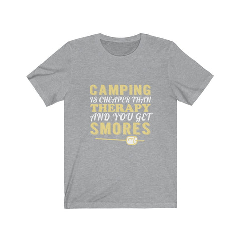 Image of Camping is Cheaper Than Therapy - Unisex Tee